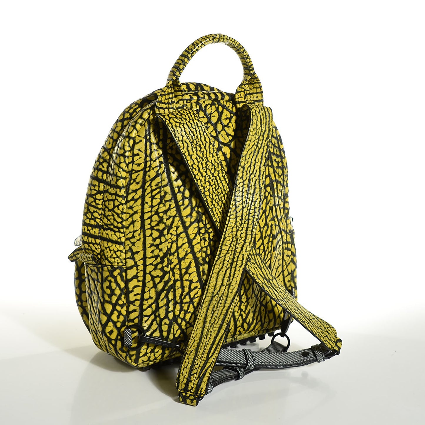 Textured Lambskin Dumbo Backpack Citron Matte Black Hardware
