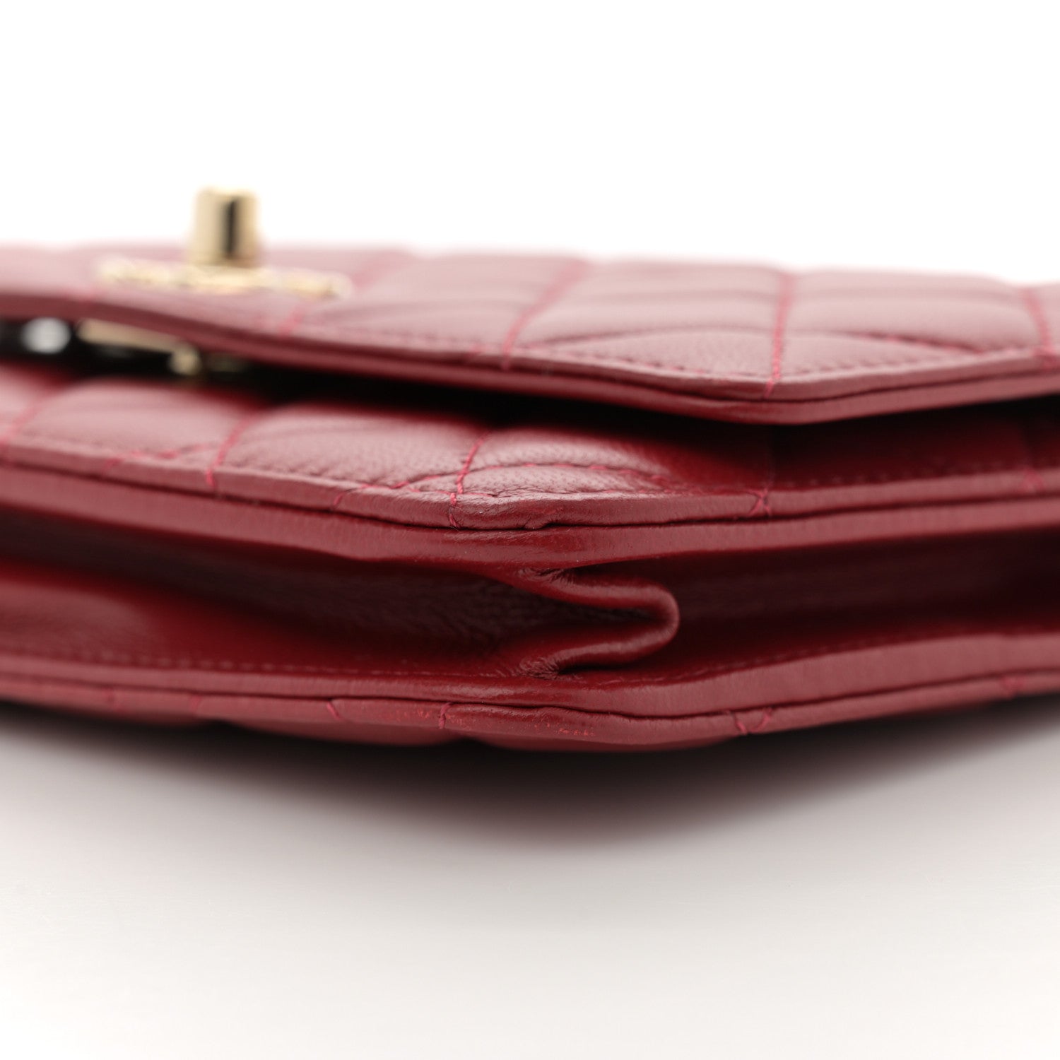 Chanel Lambskin Quilted Trendy CC Wallet On Chain WOC Red 10 of 14