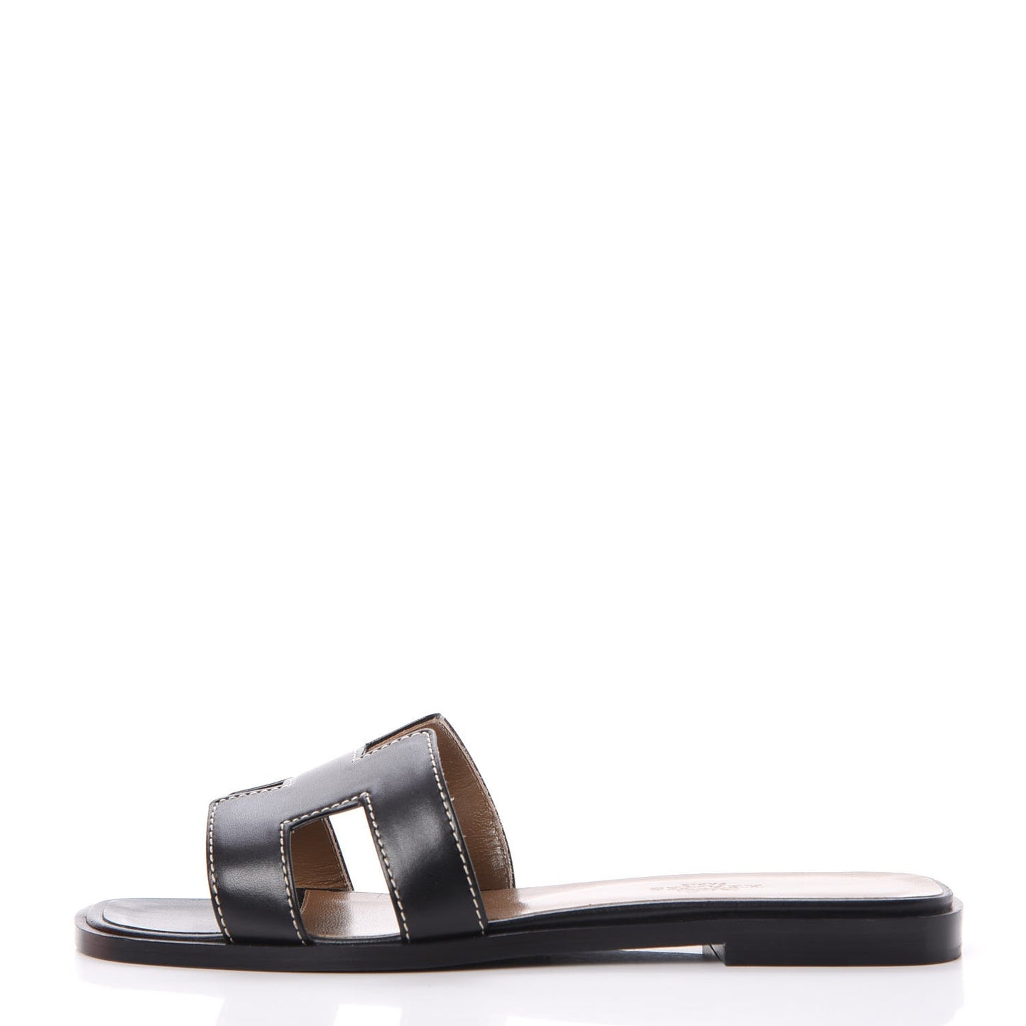 Box Calfskin Oran Sandals 36 Black