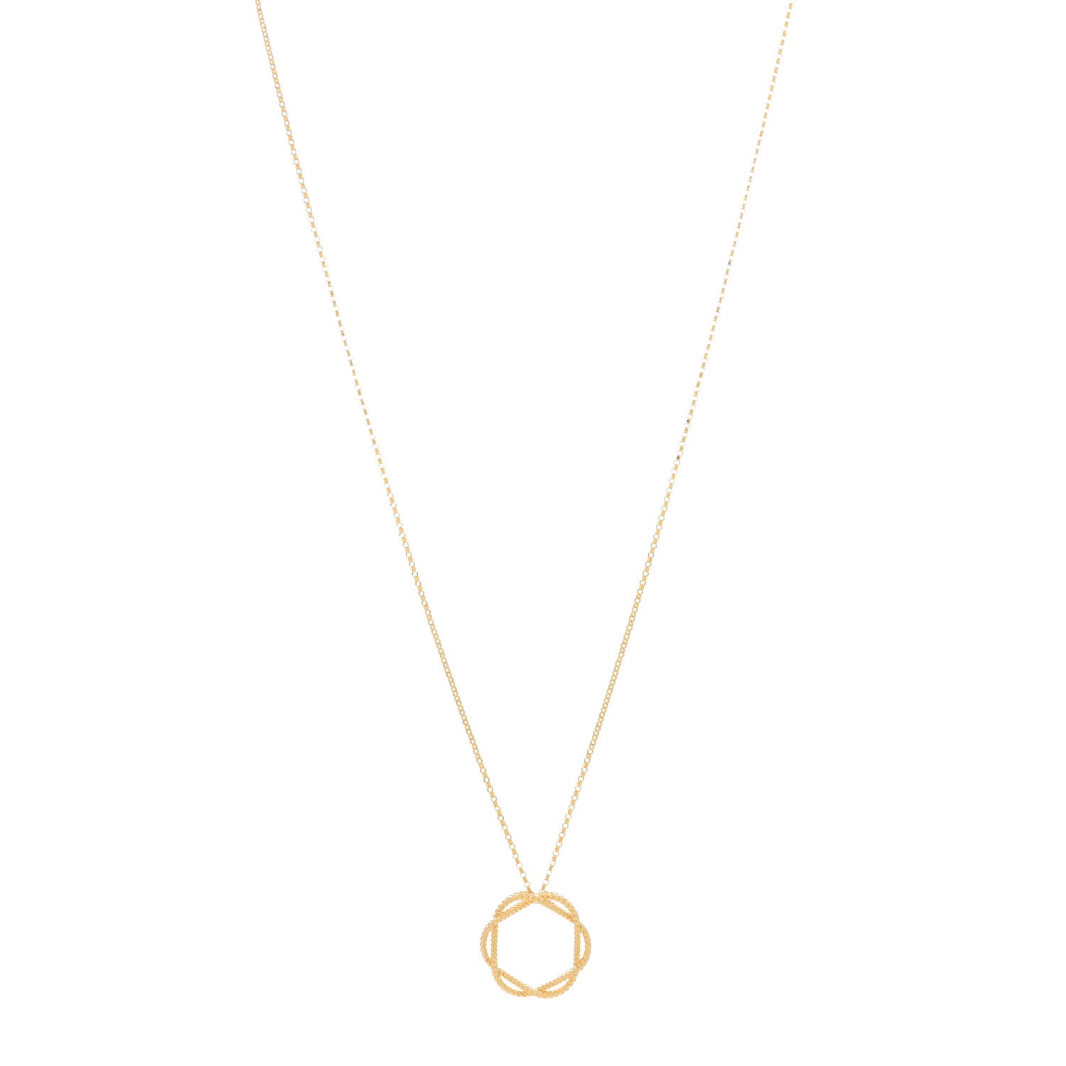 Roberto Coin 18K Yellow Gold Barocco Twisted Circle Necklace 1 of 3