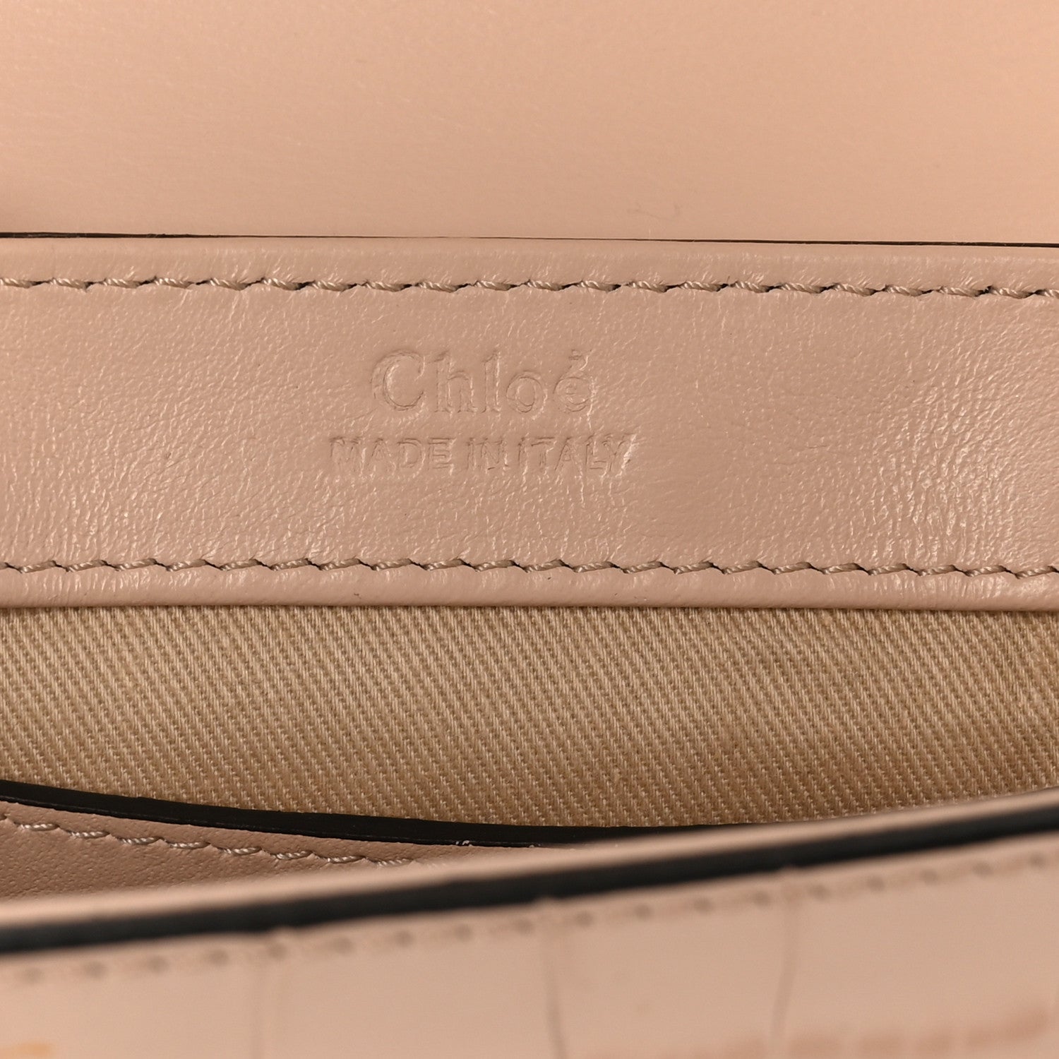 Chloe Calfskin Crocodile Embossed Mini C Double Carry Cement Pink 6 of 9