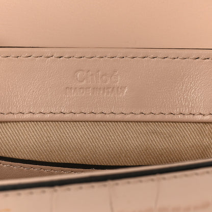 Chloe Calfskin Crocodile Embossed Mini C Double Carry Cement Pink 6 of 9