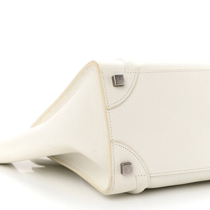 Celine Drummed Calfskin Micro Luggage White 9 of 14