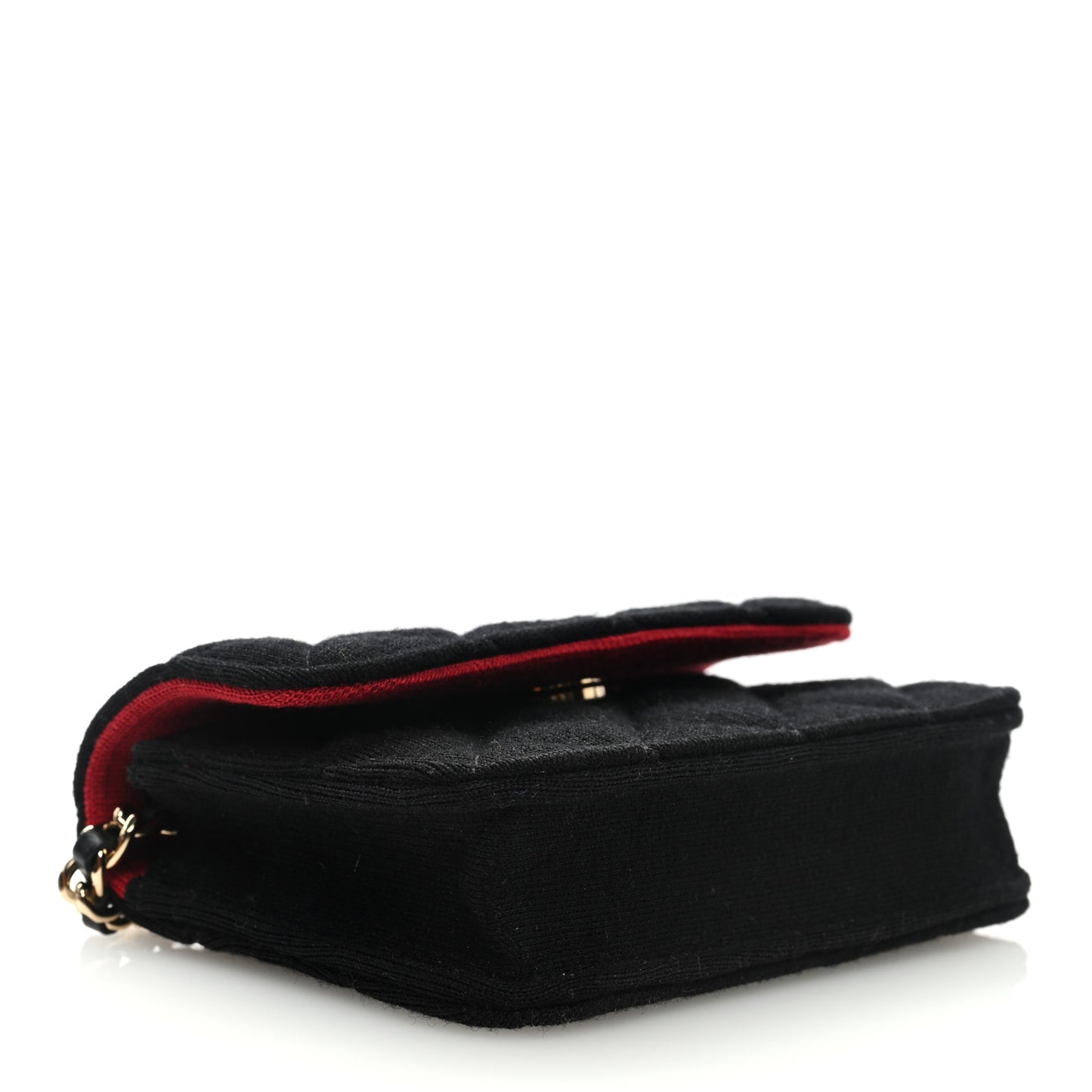 Jersey Quilted Micro Mini Flap Black