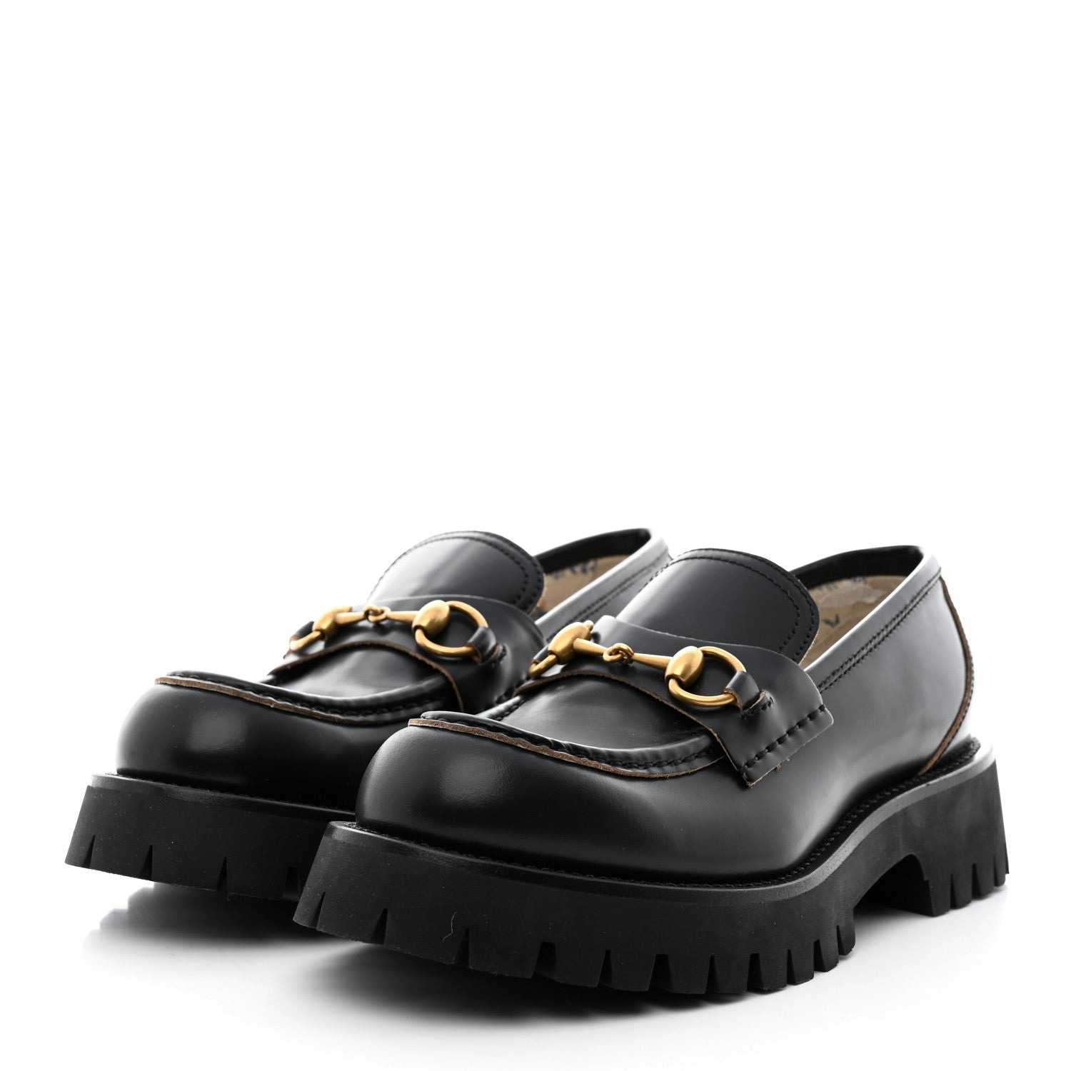 Gucci Cordovan Lux Womens Harald Horsebit 25mm Platform Loafers 38 Black 3 of 8