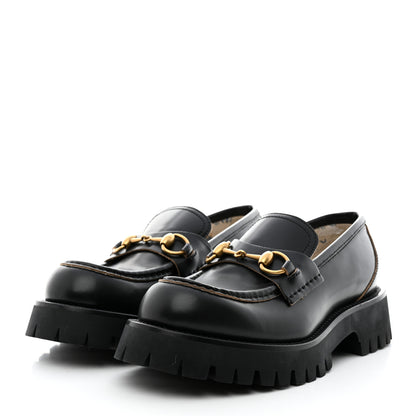 Gucci Cordovan Lux Womens Harald Horsebit 25mm Platform Loafers 38 Black 3 of 8