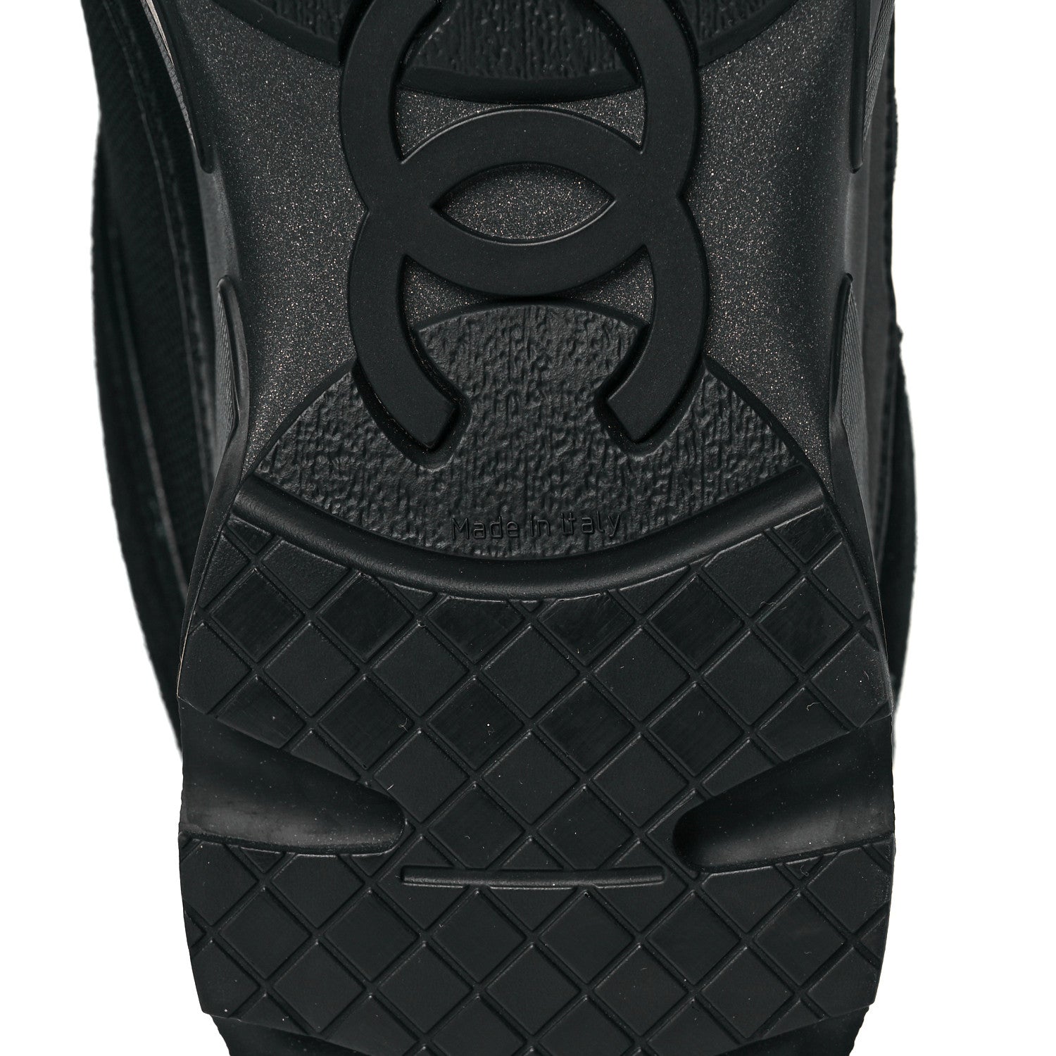 Chanel Toile Suede Calfskin CC Sneakers 40.5 Black 6 of 8