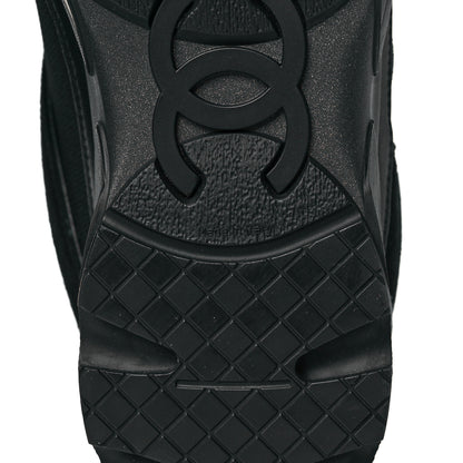 Chanel Toile Suede Calfskin CC Sneakers 40.5 Black 6 of 8