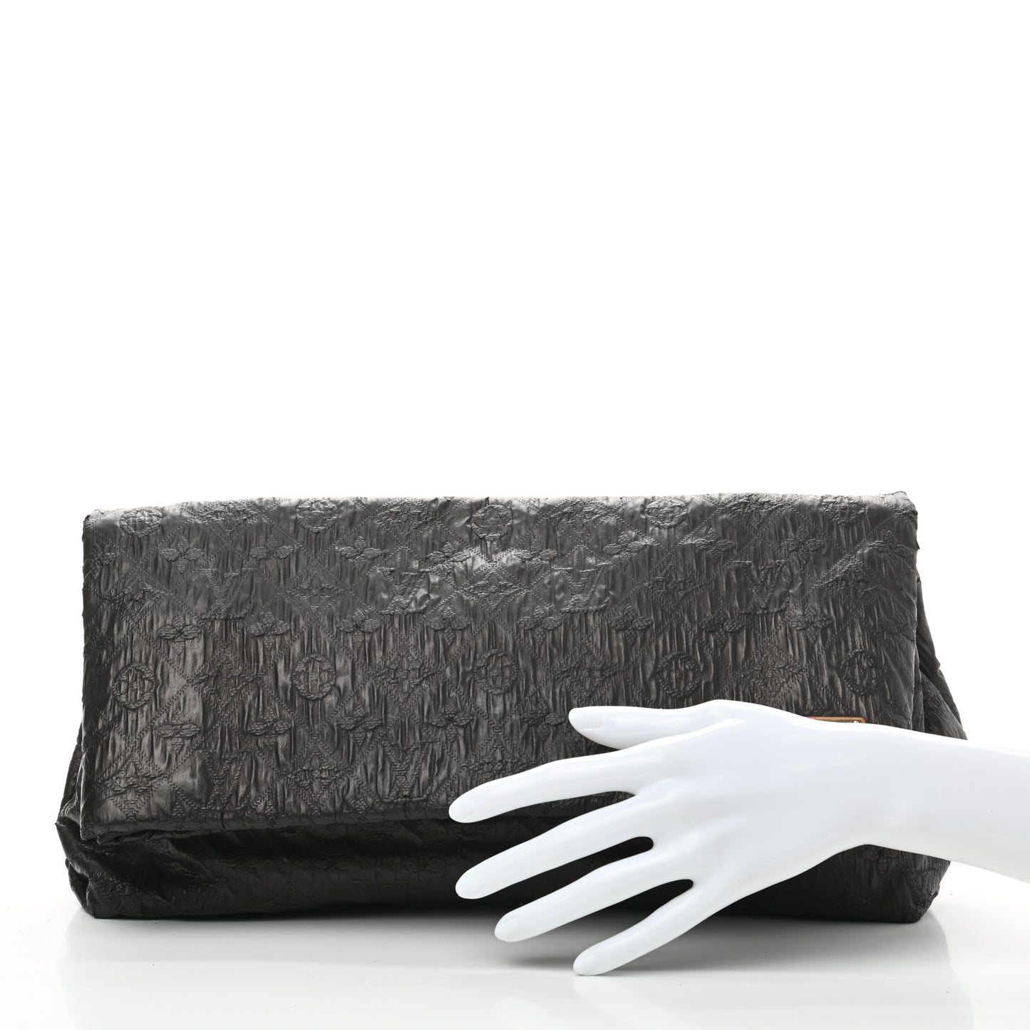Jacquard Quilted Monogram Limelight Clutch GM Black