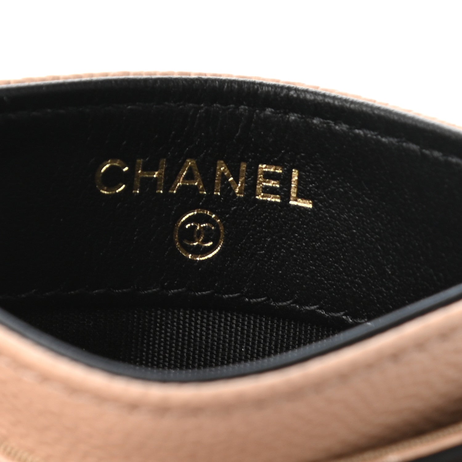 Chanel Caviar Quilted Filigree Card Holder Beige Black 6 of 7