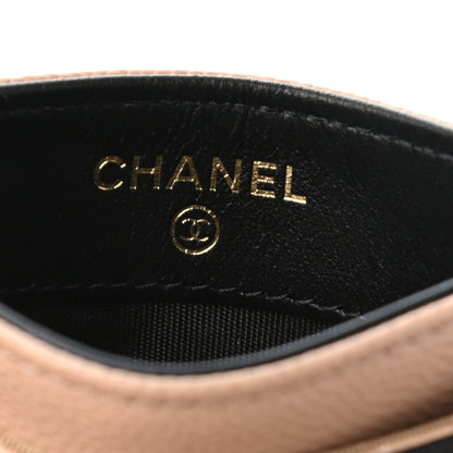 Chanel Caviar Quilted Filigree Card Holder Beige Black 6 of 7
