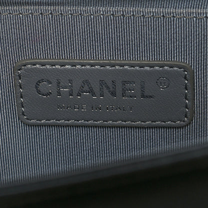 Chanel Calfskin Chevron Quilted Medium Boy Flap Black 5 of 10