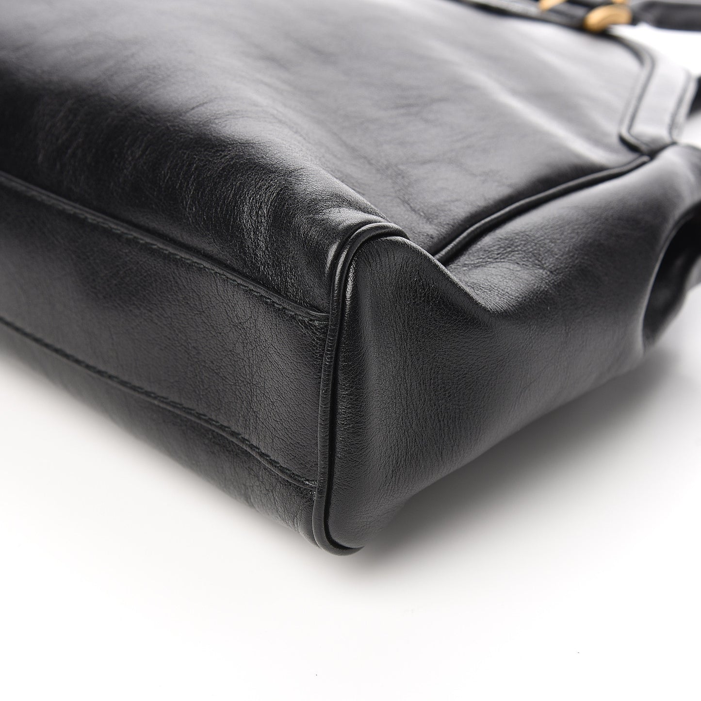 Calfskin Large Re(Belle) Top Handle Bag Black