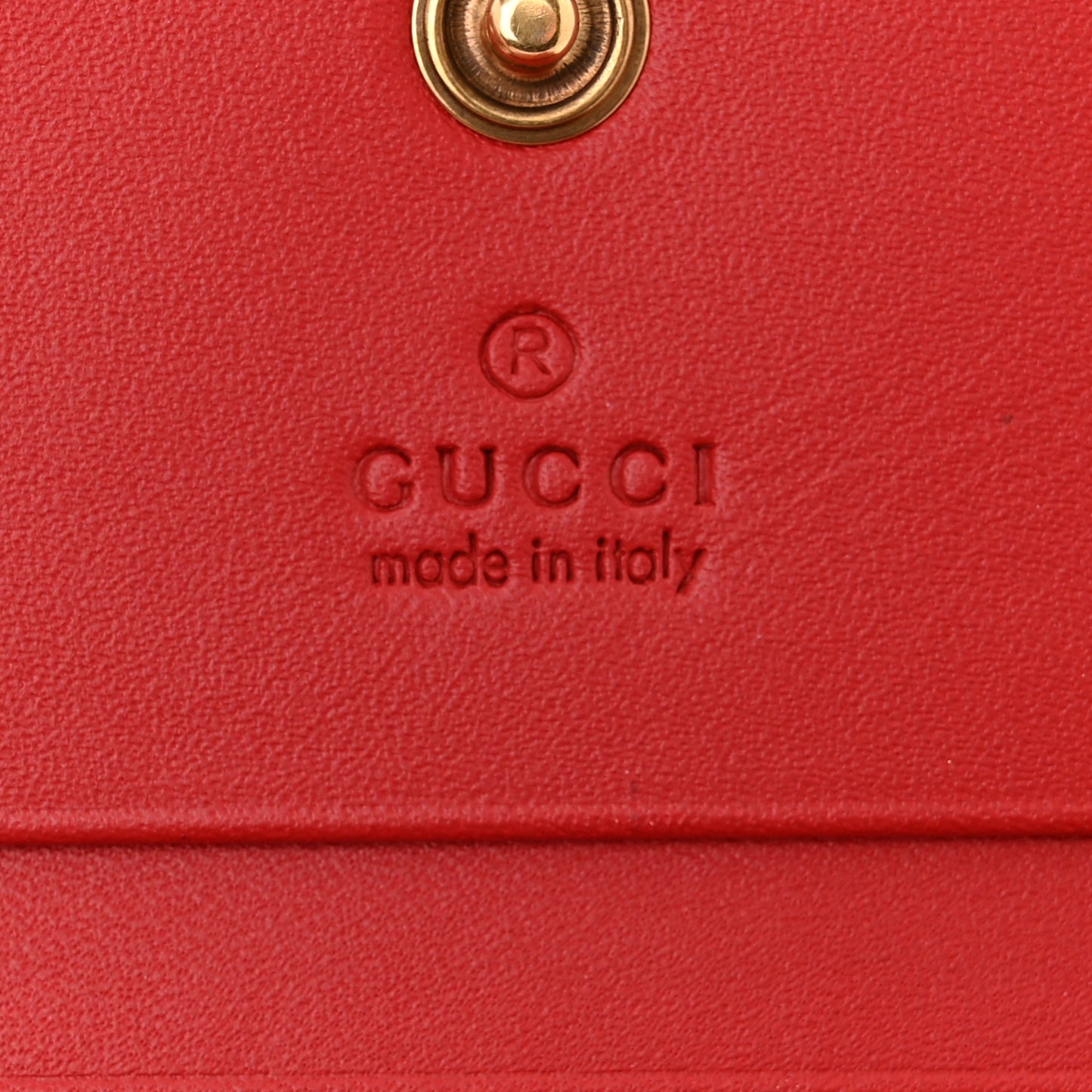 GG Supreme Monogram Cherry Embellished Card Case Wallet Hibiscus Red