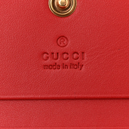 Gucci GG Supreme Monogram Cherry Embellished Card Case Wallet Hibiscus Red 7 of 9