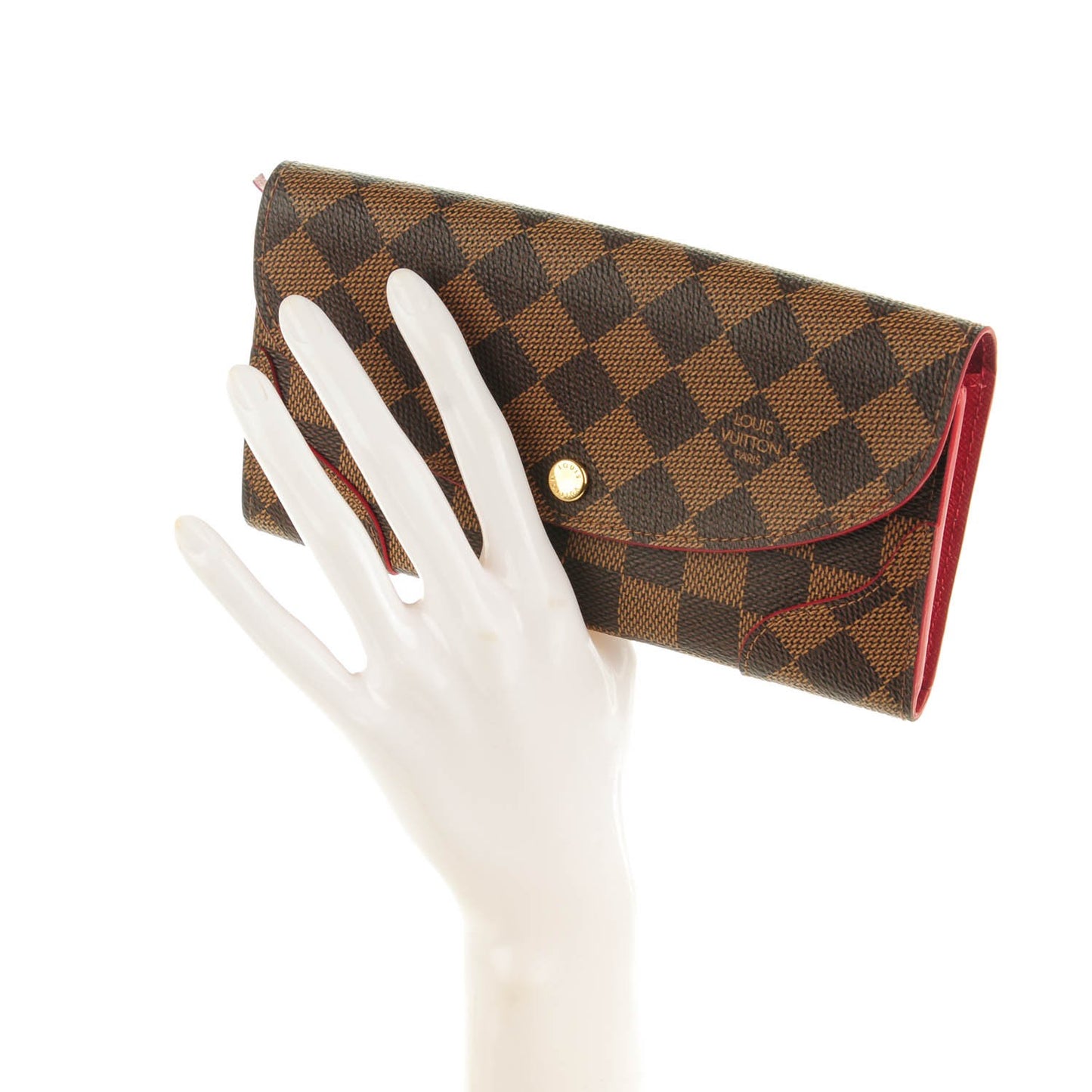 Damier Ebene Caissa Wallet Cherry