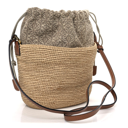 Loewe Calfskin Raffia Bucket Bag Natural Tan 3 of 11