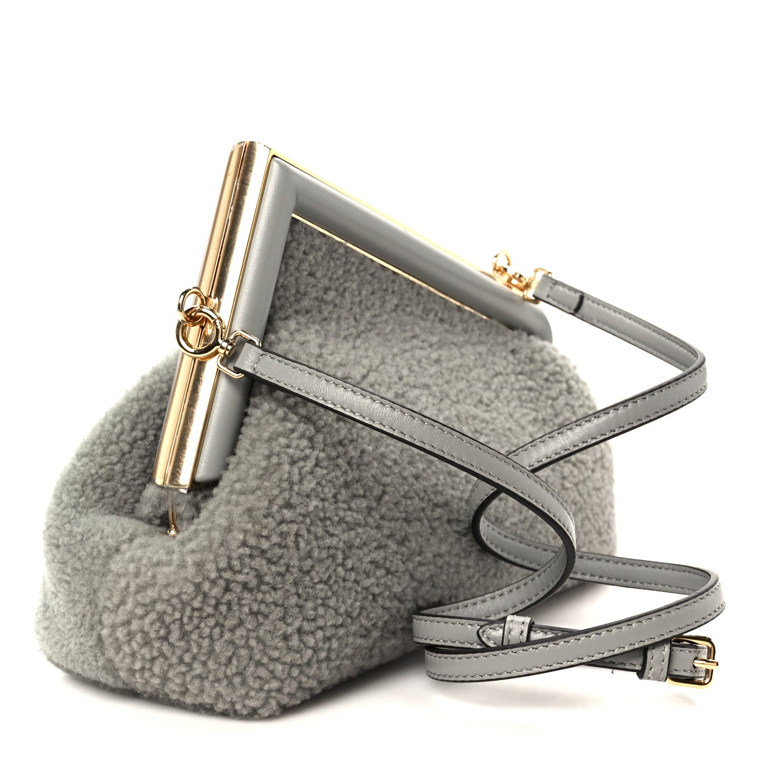 Fendi Shearling Small Fendi First Ghiaccio Oro Soft 3 of 11