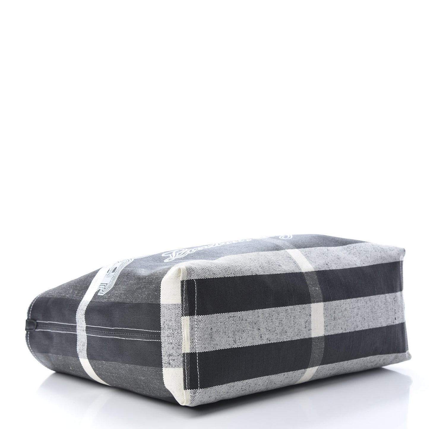 Coated Canvas Mega Check Medium Doodle Tote Black White