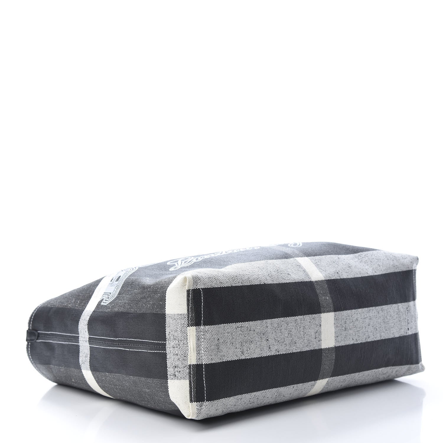 Burberry Coated Canvas Mega Check Medium Doodle Tote Black White 4 of 10