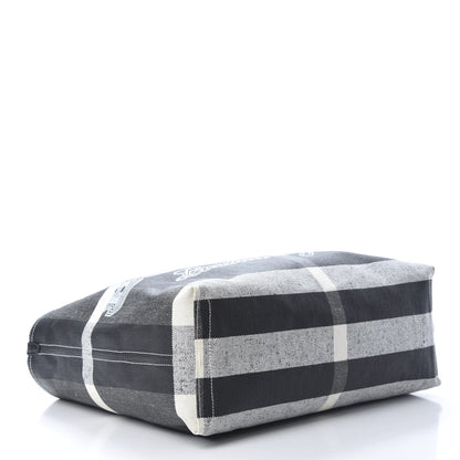 Burberry Coated Canvas Mega Check Medium Doodle Tote Black White 4 of 10