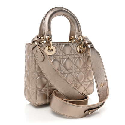Christian Dior Metallic Calfskin Cannage Small My ABCDior Lady Dior Gold 3 of 7