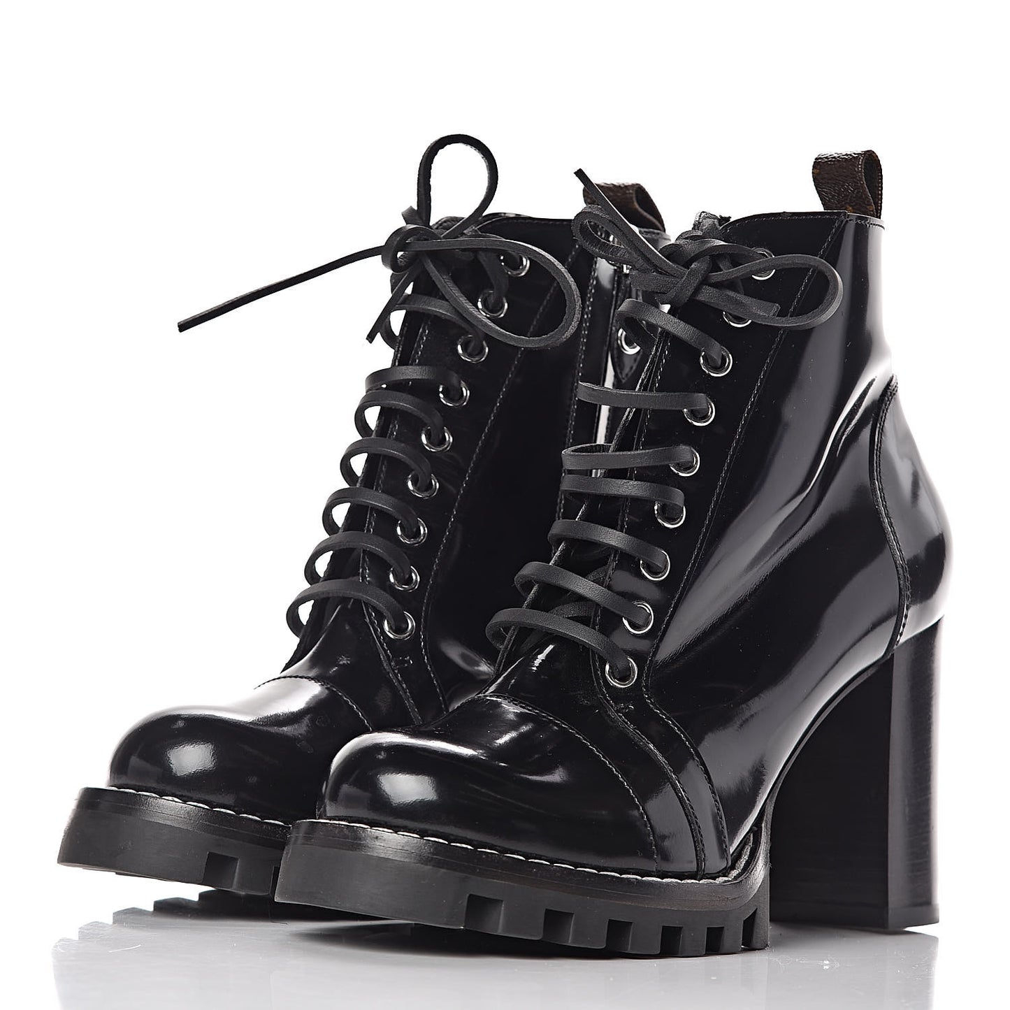 Patent Calfskin Star Trail Ankle Boots 38.5 Black