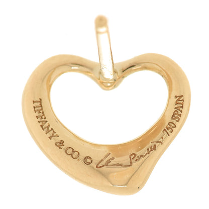 Tiffany 18K Yellow Gold 11mm Elsa Peretti Open Heart Earrings 4 of 4