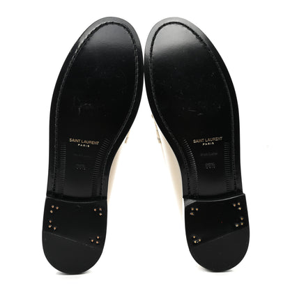 Saint Laurent Calfskin Penny Loafers 38.5 Pearl 5 of 10