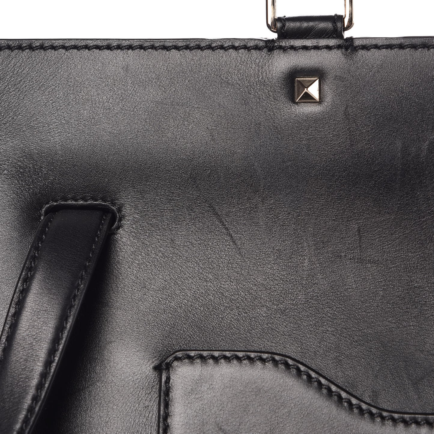 Calfskin Studded Large JoyLock Satchel Black