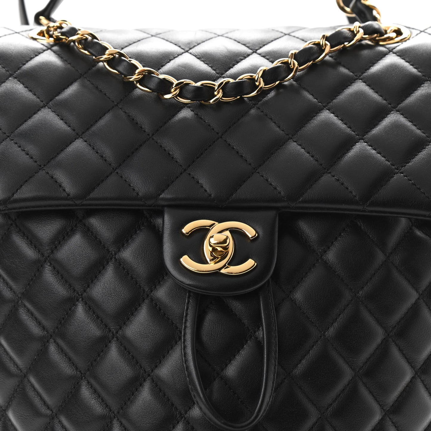 Lambskin Quilted Large Urban Spirit Backpack Black