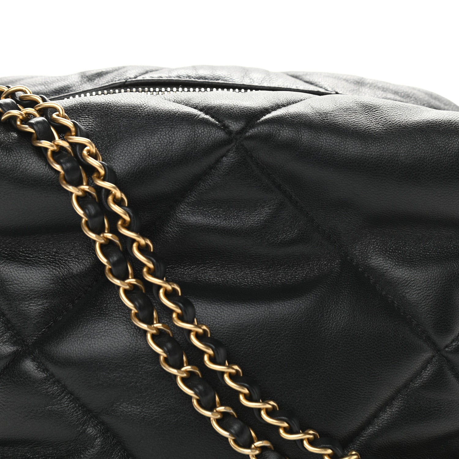 Chanel Lambskin Quilted Small Bowling Bag Black 8 of 10