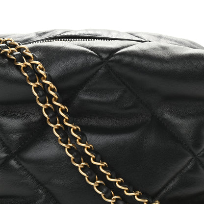 Chanel Lambskin Quilted Small Bowling Bag Black 8 of 10