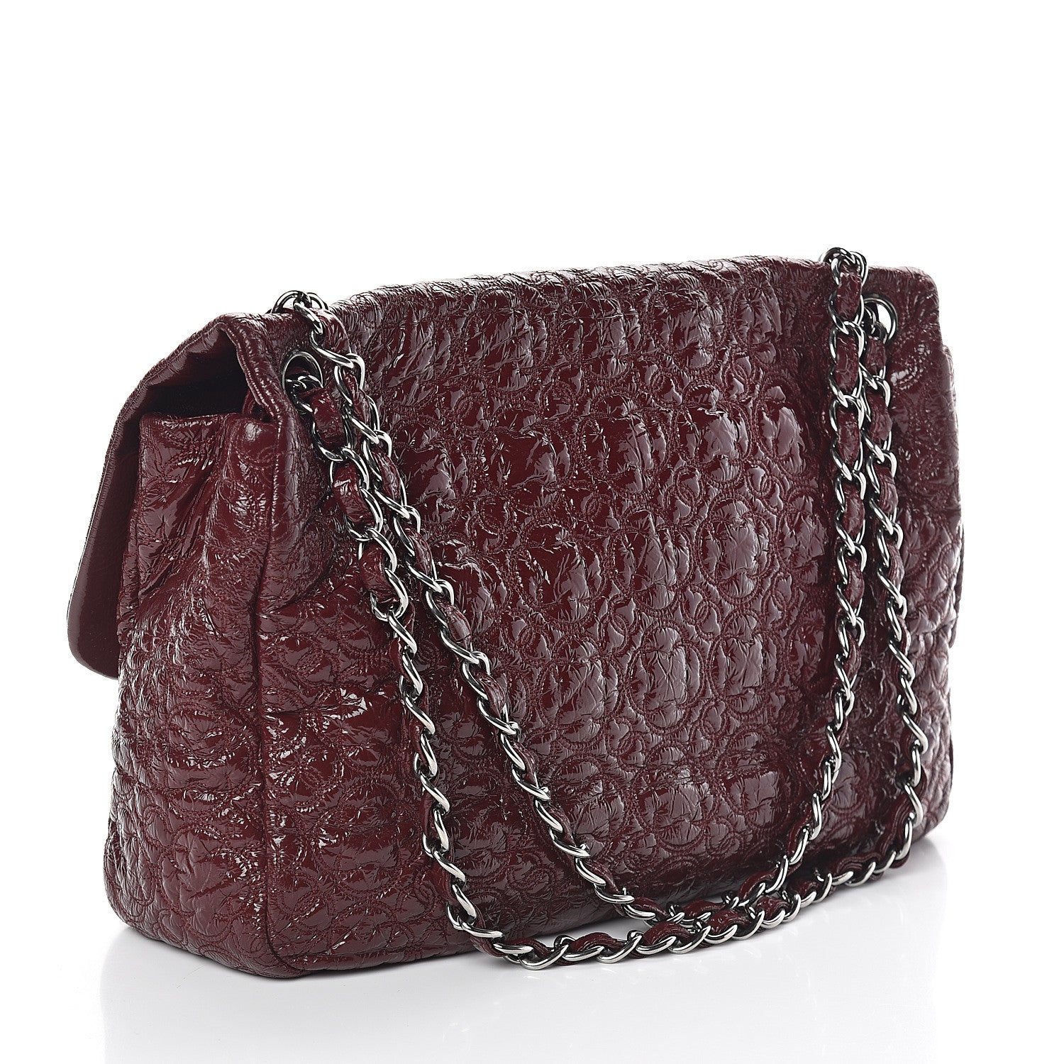 Chanel Vinyl Jumbo Rock in Moscow Dark Red 3 of 10