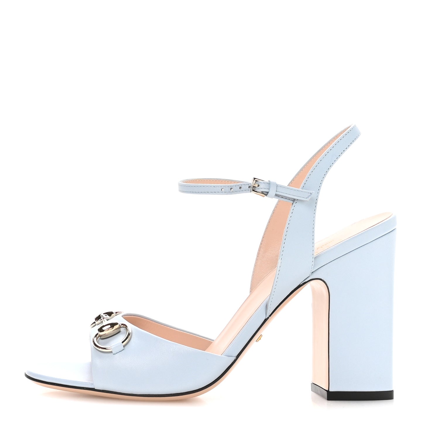 Malaga Kid Horsebit Cross Strap 95mm Sandals 39 Eden Light Blue