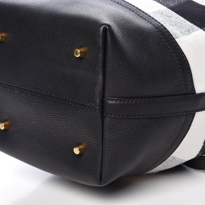 Burberry Canvas House Check Small Bucket Black White 11 of 12
