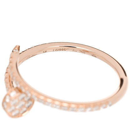 Cartier 18K Pink Gold Diamond Juste Un Clou Paved Ring 58 8.5 5 of 6
