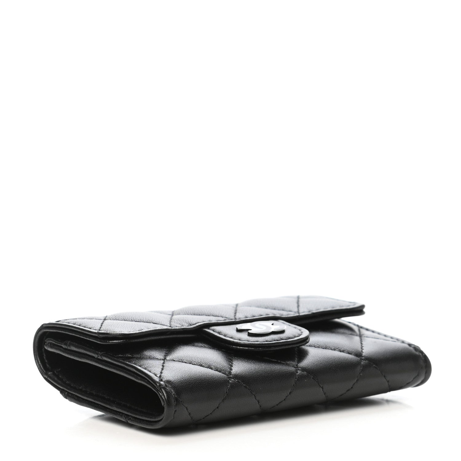 Chanel Lambskin Quilted Flap Card Holder Wallet So Black 4 of 9