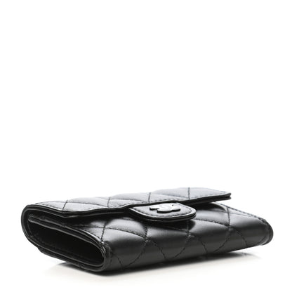 Chanel Lambskin Quilted Flap Card Holder Wallet So Black 4 of 9