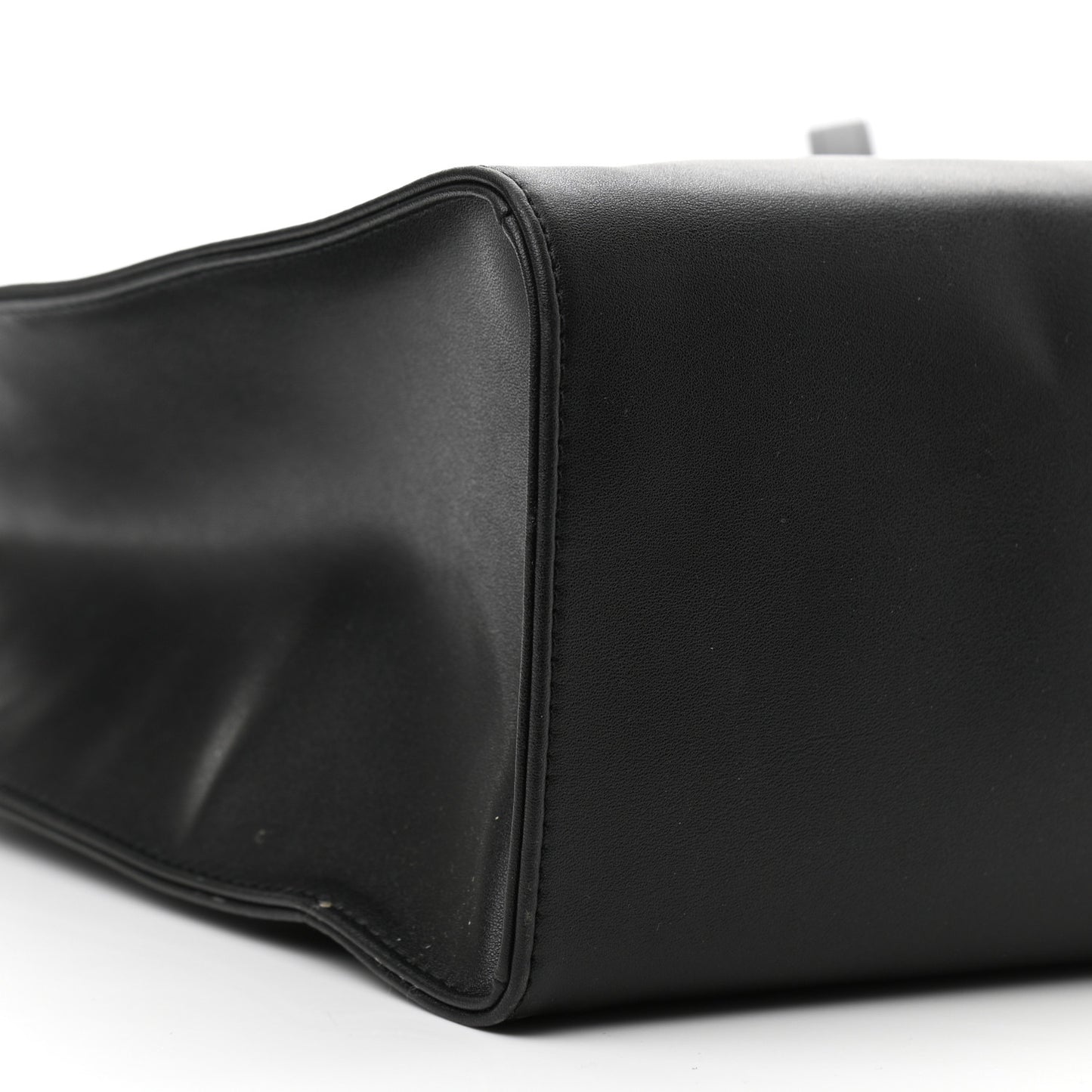 Vegan Leather Medium Shopping Bag Black