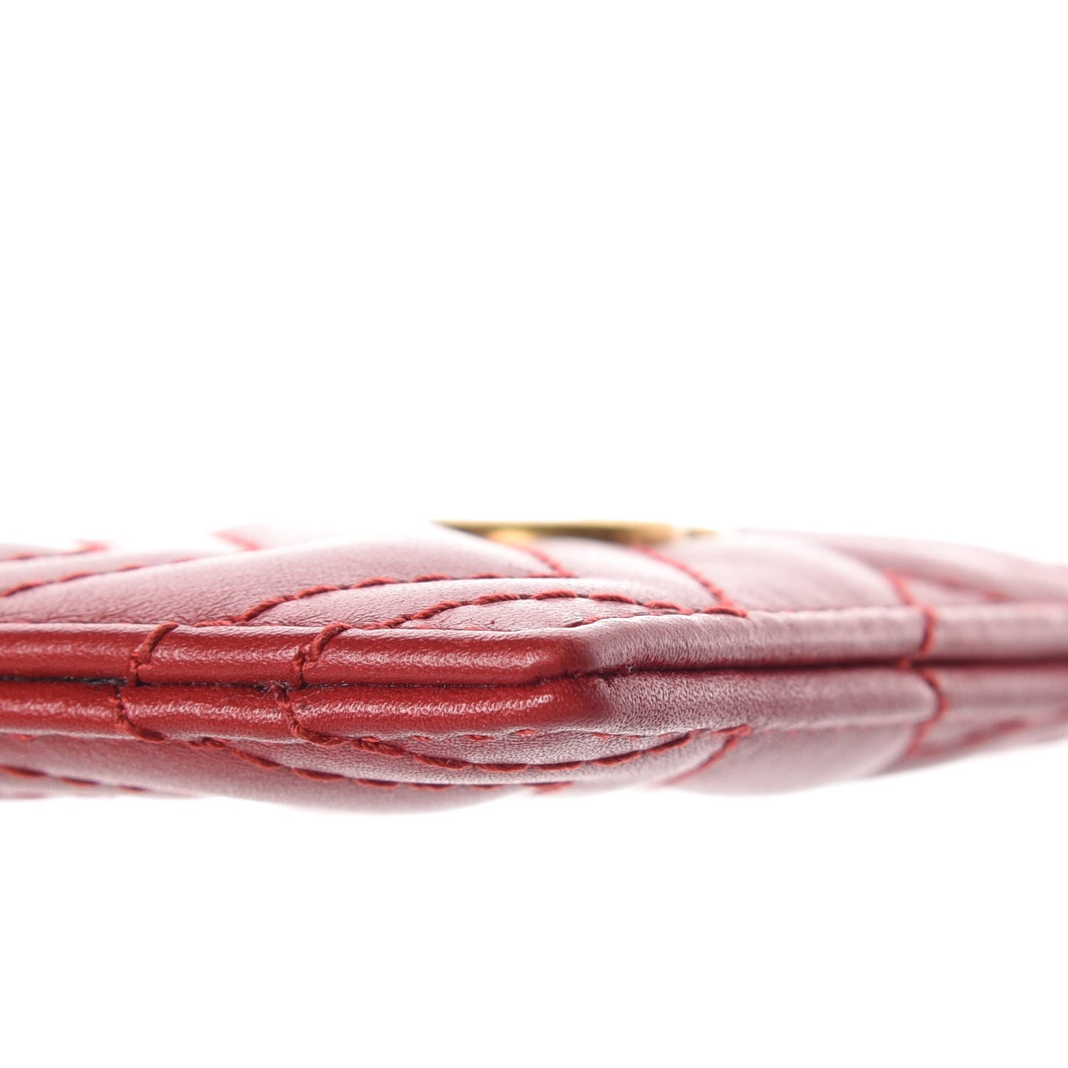 Gucci Calfskin Matelasse GG Marmont Card Holder Hibiscus Red 7 of 9
