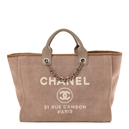 Chanel Canvas Medium Deauville Tote Ecru 1 of 9