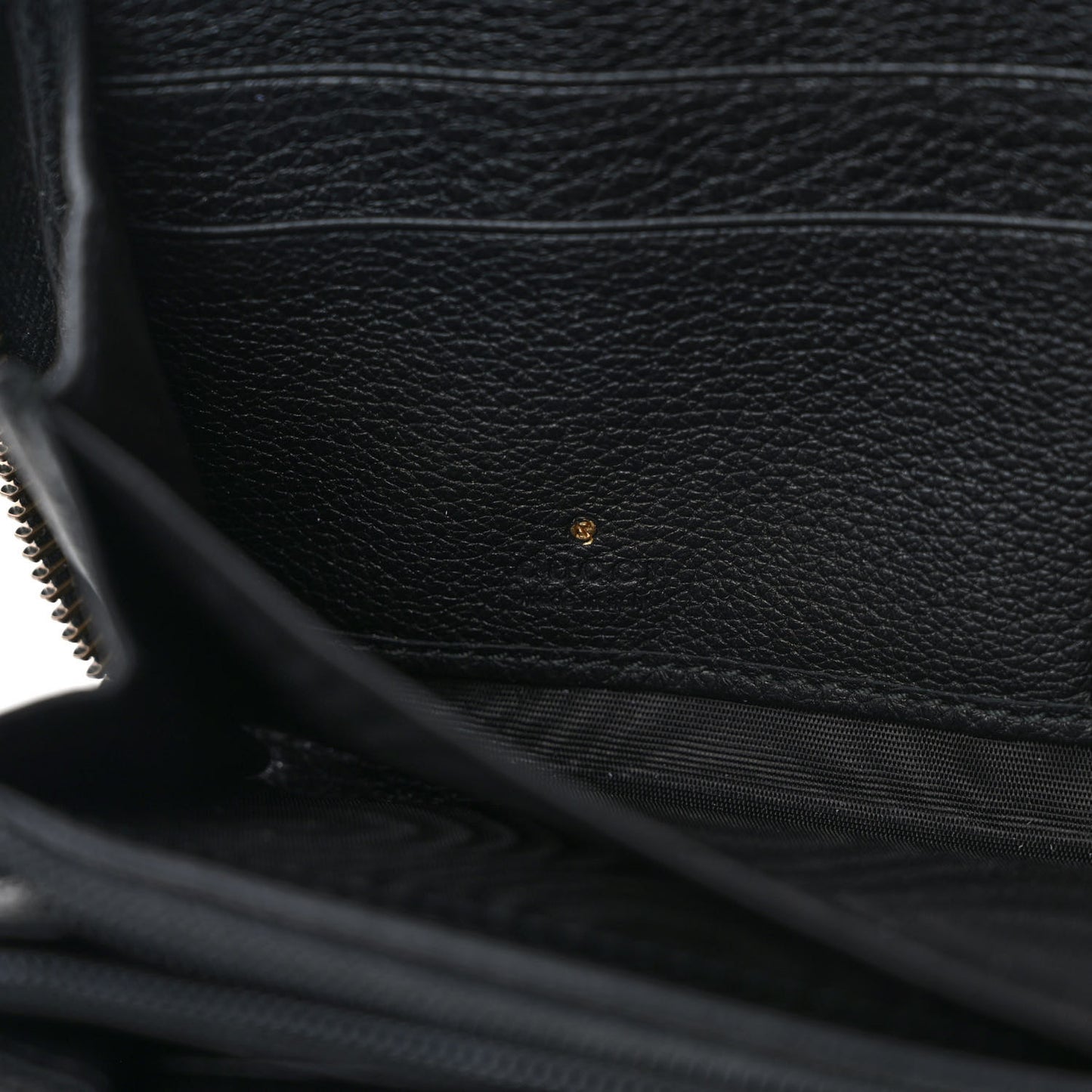 Calfskin Logo Zip Around Wallet Black