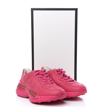 Gucci Calfskin Logo Womens Rhyton Sneakers 37 Box Pink 9 of 9