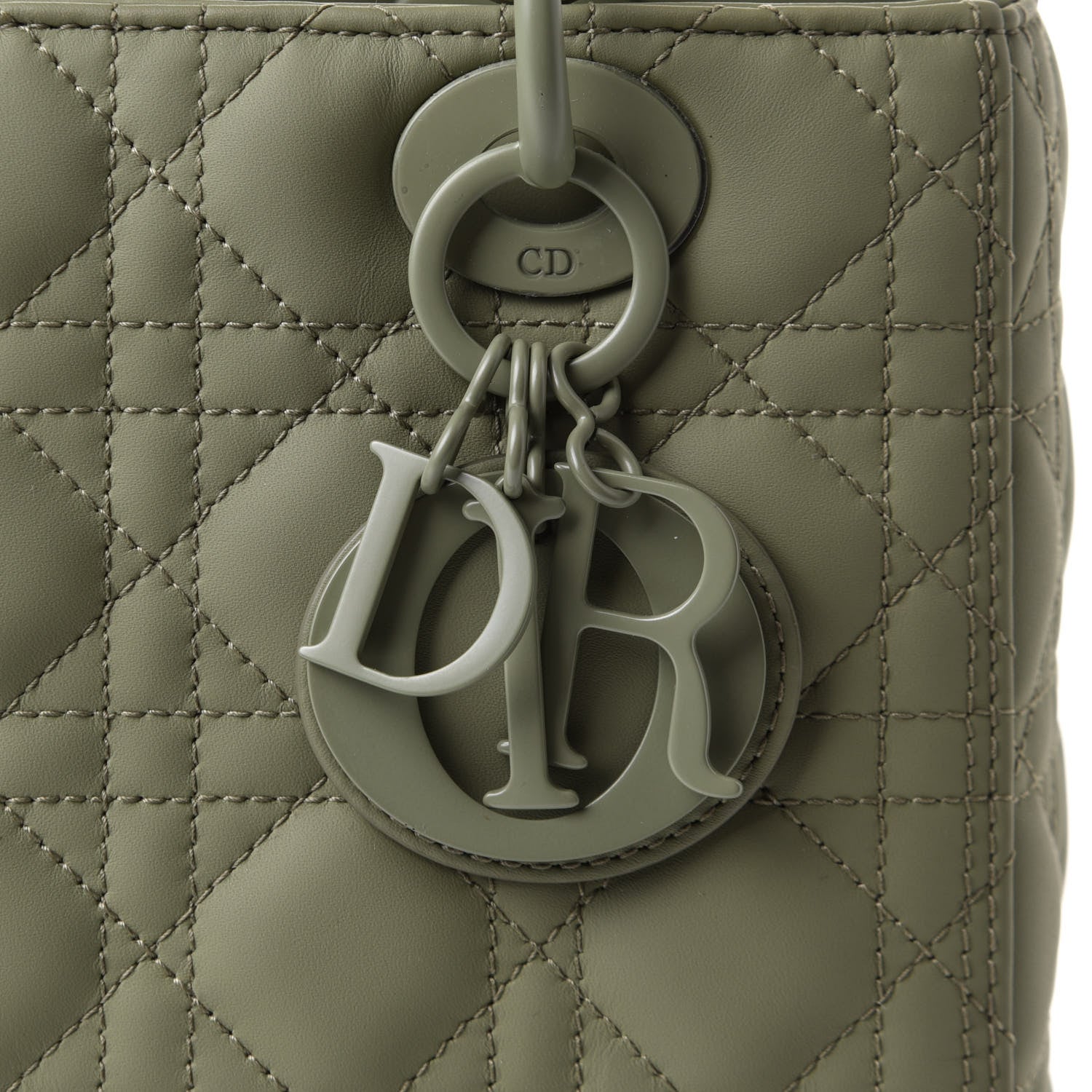 Christian Dior Ultra Matte Calfskin Cannage Medium Lady Dior Green 10 of 11