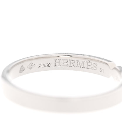 Hermes Platinum Diamond Ever Kelly Wedding Band Ring 51 5.75 4 of 6