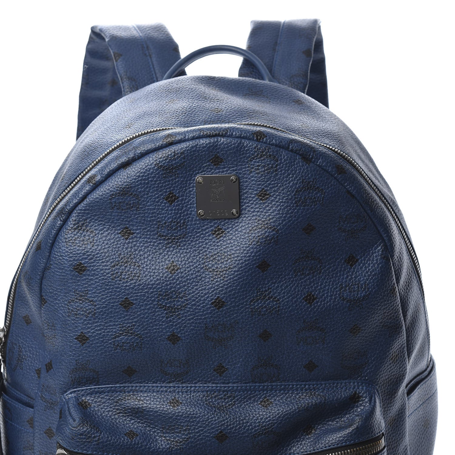 MCM Visetos Stark Medium Backpack Navy Blue 7 of 15