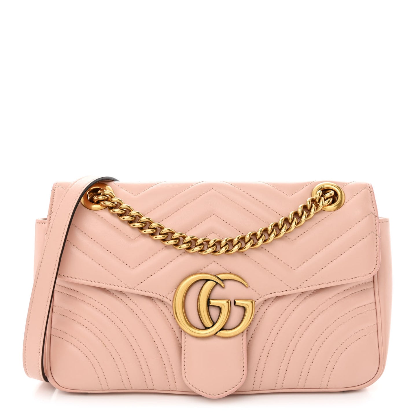Calfskin Matelasse Small GG Marmont Shoulder Bag Perfect Pink