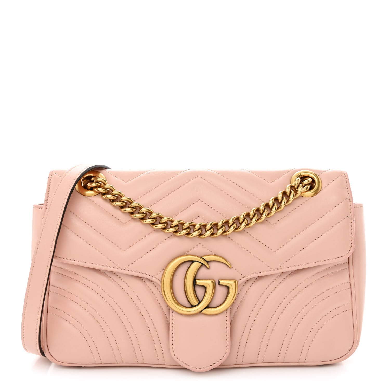 Gucci Calfskin Matelasse Small GG Marmont Shoulder Bag Perfect Pink 1 of 10