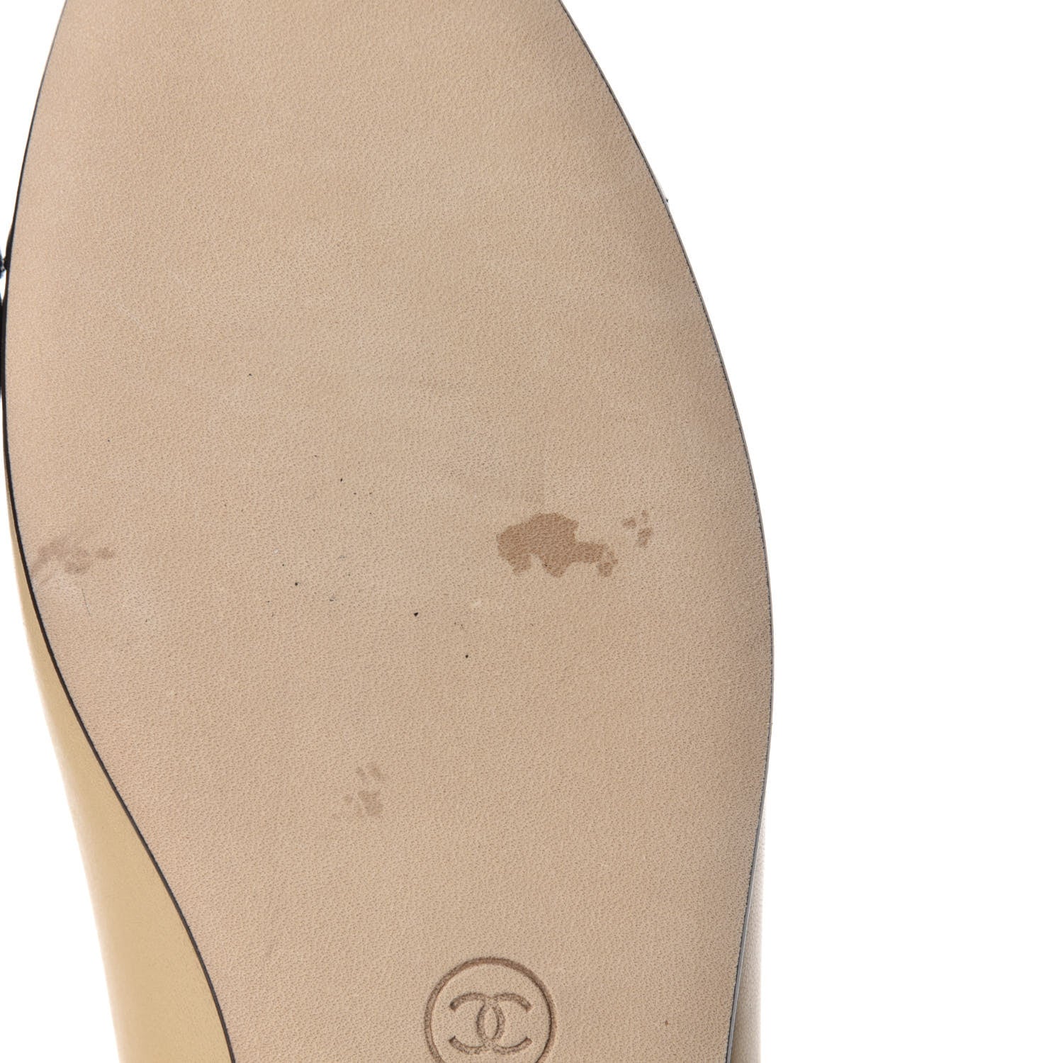 Chanel Lambskin Cap Toe CC Ballerina Flats 41 Beige Black 8 of 11